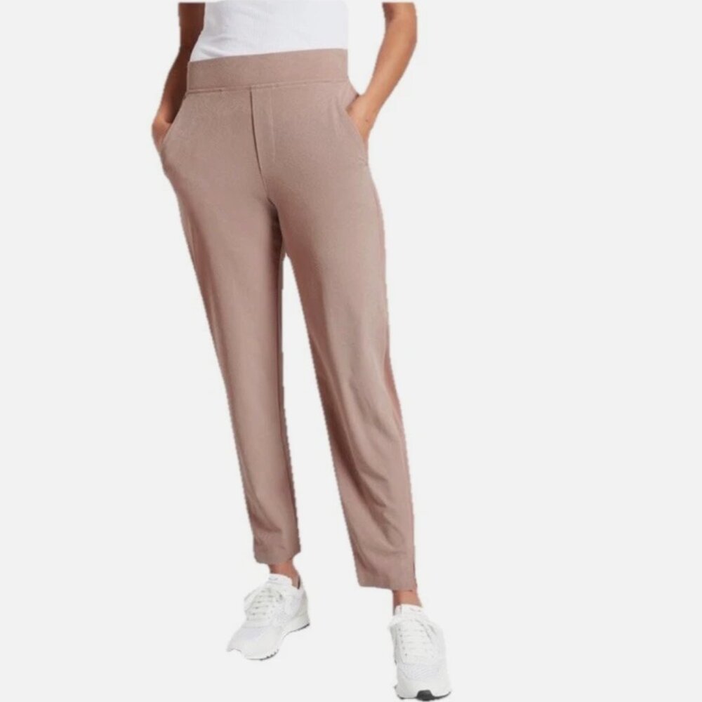 Athleta Brooklyn Pink Mocha Textured Ankle Pants size 20